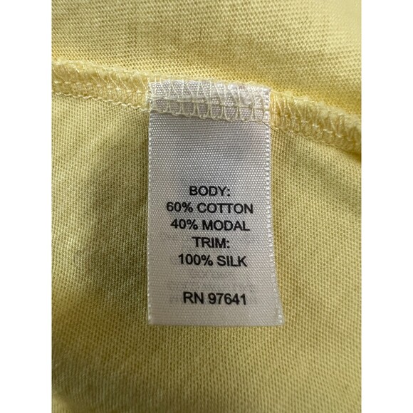 J Jill Women's Yellow Bell Sleeve Soft Cotton Modal Top Silk Trim Size S - Picture 6 of 10